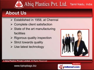 About Us
  Established in 1958, at Chennai
  Complete client satisfaction
  State of the art manufacturing
   facilitie...