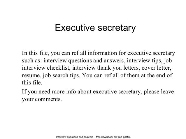 executive secretary interview questions for executive assistants