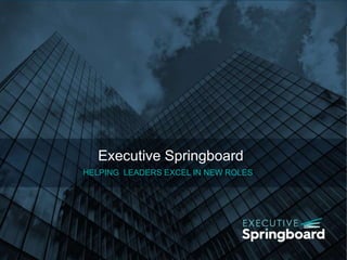 Executive Springboard
HELPING LEADERS EXCEL IN NEW ROLES
 