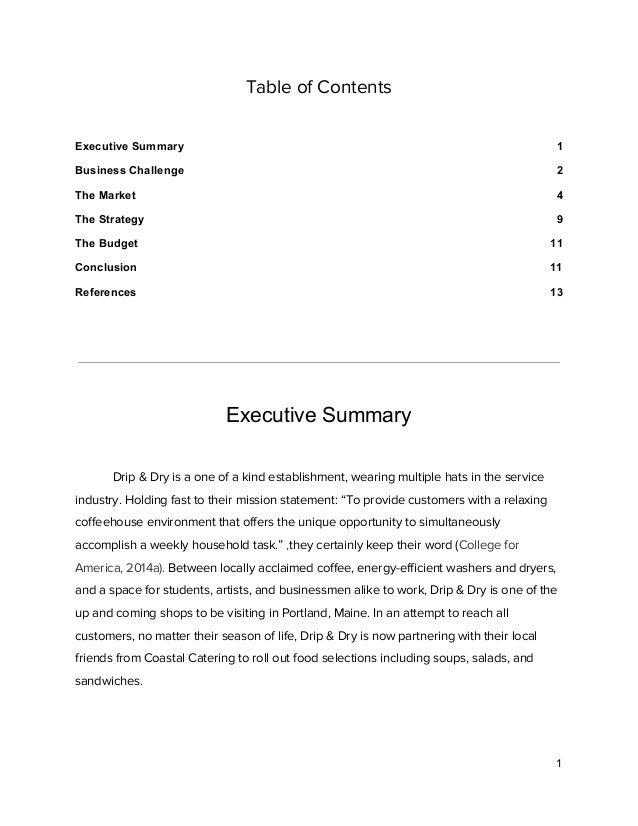 marketing plan contents in a resume