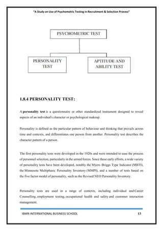 Use Of Psychometric Testing In Recruitment & Selection Process