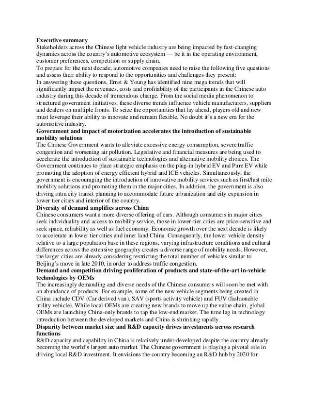 How to write an executive summary for a lab report