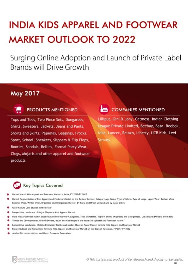 India Kids Apparel and Footwear Market Outlook to 2022 Surging Online