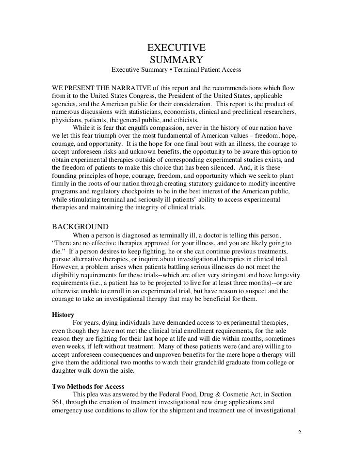 hospital executive summary example hospital executive summary example
