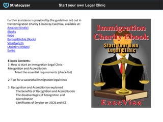 Start your own Legal Clinic
Further assistance is provided by the guidelines set out in
the Immigration Charity E-book by ...