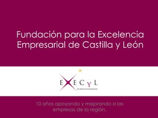 Fundación para la Excelencia
Empresarial de Castilla y León
10 años apoyando y mejorando a las
empresas de la región.
 