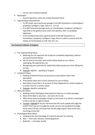 Exegesis teaching notes | PDF