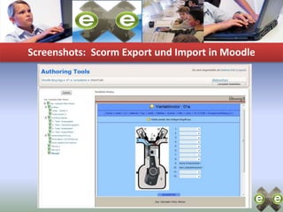 Screenshots: Scorm Export und Import in Moodle