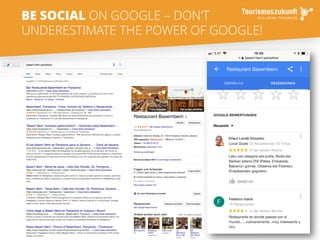 38
BE SOCIAL ON GOOGLE – DON‘T
UNDERESTIMATE THE POWER OF GOOGLE!
 