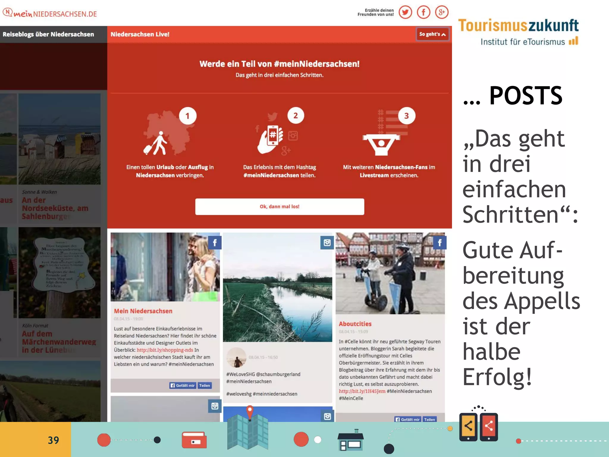 39
… POSTS
„Das geht
in drei
einfachen
Schritten“:
Gute Auf-
bereitung
des Appells
ist der
halbe
Erfolg!
 