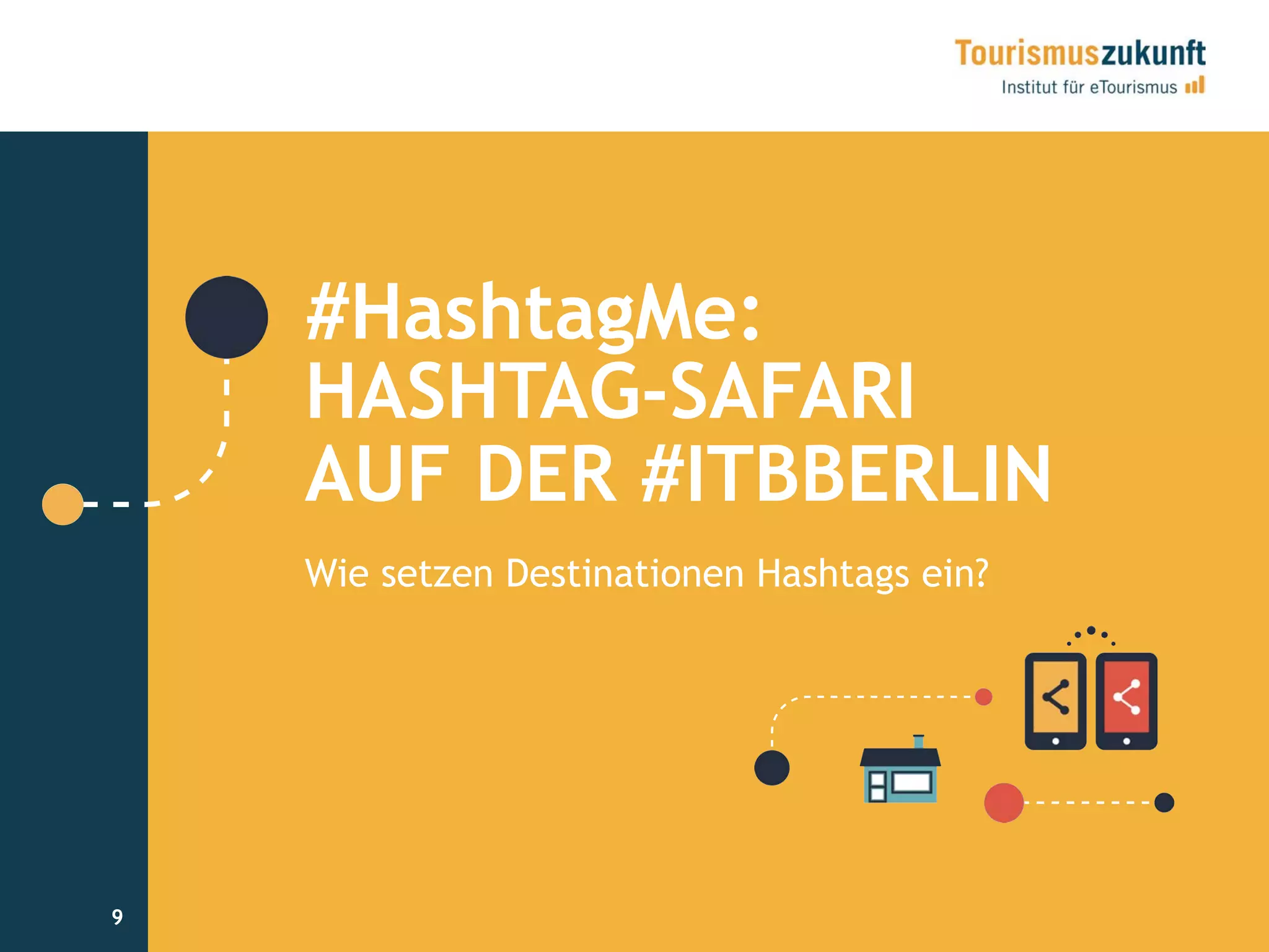 9
#HashtagMe:
HASHTAG-SAFARI
AUF DER #ITBBERLIN
Wie setzen Destinationen Hashtags ein?
9
 