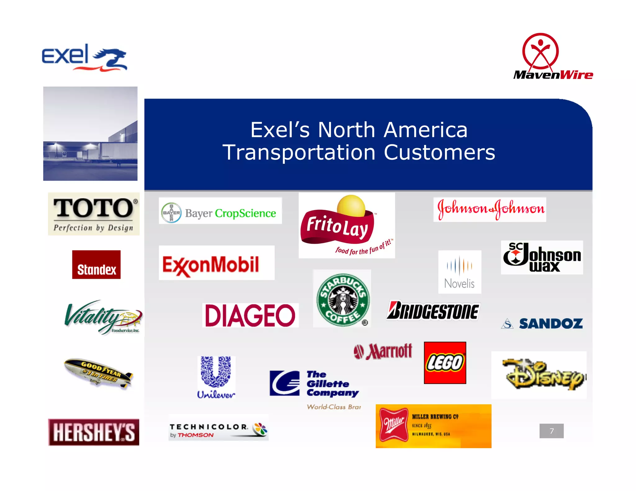 Exel’s North America
Transportation Customers




                           7
 