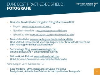 20
» Deutsche Bundesländer mit gutem fotografischem Auftritt:
» Bayern: www.instagram.com/bayern
» Nordrhein-Westfalen: ww...