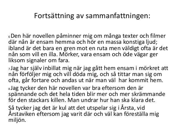 Exempel Pa Hur Man Skriver Sammanfattning Av En