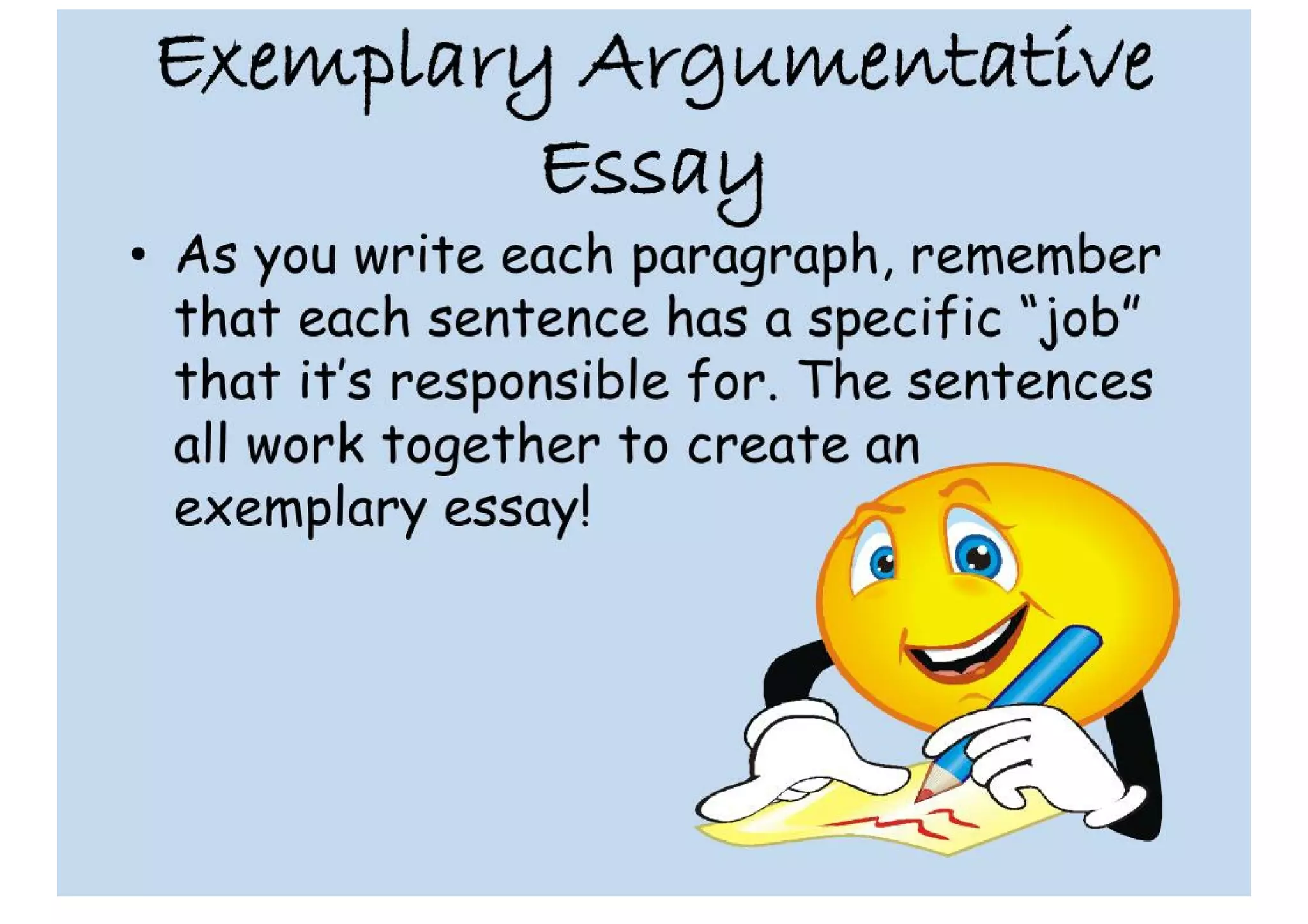 Exemplary Argumentative Essay