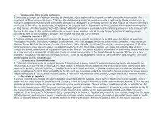 Colaborarea între ș colile partenere.
1. Am lucrat tot timpul ca o echipa - activităț ile planificate, a pus împreună un program, am ales persoane responsabile. Am
coordonat ș i filmat procesul de lucru. 2.Noi am discutat despre activităț ile noastre curente ș i viitoare în diferite moduri - prin e-
mail, prin completarea Google DOX (cercetare, consultare ș i traduceri) 3. Am folosit camera de chat în spaț iul virtual eTwinning a
proiectului în fiecare zi - să promoveze, să sprijine ș i să propună idei. 4. În procesul de lucru comune a apărut necesitatea pentru
un blog comun. Am făcut un blog "activităț i Esater".Utilizatorii generală a produselor să fie nu doar parteneri, ci toț i profesorii din
Europa ș i din lume, 5. Am ajutat o multime de parteneri - le-am explicat cum să lucreze în spaț iul virtual eTwinning, m-am
convertit fiș iere lor pot fi postate la Blogger. Am revizuit mai mult de 100 de foldere.
        Utilizarea creativă a TIC.
1.Partners utilizate mai multe instrumente TIC ș i resurse pentru a pregăti lucrările lor cu ș i fără elevi. Am folosit, de exemplu:
Producator ProShow, SlideShare, Artsteps, authorStream, YouTube, Blogger, Webnode, PictureTrail, SmileBox, Prezi, myebook,
Flixtime, Birou, MixPod, Buzzsprout, Doodle, PhotoPeach, Slide, Wordle, Writeboard, Facebook, conversie programe. 2. O parte
dintre parteneri a creat site-uri / bloguri cu activităț ile de Paș ti. Am făcut blog-ul comun. Am posta link-uri către blog-ul ei în
comun. Am primit permisiunea de la partenerii care nu pot face un site pentru a publica materialele lor interesante.Ideea mea a fost
de a crea expoziț ie virtuală 3D. Am făcut-o. Toate comentat foarte pozitiv. 3. Am folosit Google formularul DOX pentru a face
anchetă la începutul ș i la sfârș itul procesului de lucru - ceea ce ne aș teptăm ș i ceea ce veț i obț ine în cele din urmă. Am scris-
sondaj sondaj la sfârș itul proiectului.
        Durabilitate ș i transferabilitate.
1. Tot ce am făcut este uș or de partajat ș i poate fi folosit de alț ii sau ar putea fi o sursă de inspiraț ie pentru alte proiecte. Am
făcut activităț ile noastre într-un mod uș or ș i fără costuri. 2. Proiectul nostru poate fi extins ș i extinse de către oricine care este
interesat în activităț i de artă artistice ș i creative. Acesta va fi folosit anul viitor, în clasele noastre pentru a oferi idei neobisnuite
pentru următoarea Paș ti. 3. Blog "activităț i de Paș ti", conț ine o cantitate uriaș ă de informaț ii. Fiecare profesor se poate inspira
din piesele noastre ș i jocuri, poezii noastre, pentru a vedea ouă de pictori din lume, pentru a pregăti masa de la retetele noastre ...
        Rezultate ș i beneficii
1. Echipa noastră este formată din cadre didactice de predare diferite subiecte. Acest lucru a făcut comunicarea noastra variat ș i
interesant.Am creat echipe în ș colile noastre. Echipe ș colare au lucrat în armonie cu toate celelalte echipe ș colare. 2. Am folosit o
gamă largă de instrumente. Am încercat diferite programe pentru a partaja. Fiecare echipa ș coală face un site cu activităț ile. Am
făcut o http://easter-project2012.blogspot.com/ pe blog-ul general, cu link-uri către acestea.3. Proiectul a implicat elevi de la 4 la 11
ani. Fiecare dintre ei dezvoltă potenț ialul lor creativ în funcț ie de abilităț ile lor. Copiii constant urmărit, comentat ș i a jucat
împreună. Ei au îmbunătăț it în domeniul TIC ș i competenț a lor limbă. 4. Produse ale proiectului sunt variate ș i originale / in peste
100 de dosare / - ouă uimitoare, poezii , spectacole muzicale, retete, lumanari, cosuri, decoratiuni, prezentari pentru copii ș i multe
altele. 5. Fiecare echipă a trimis ș i au primit cadouri de Paș te prin poș tă. Am făcut expoziț ii reale. 6. Am făcut o expoziț ie
 