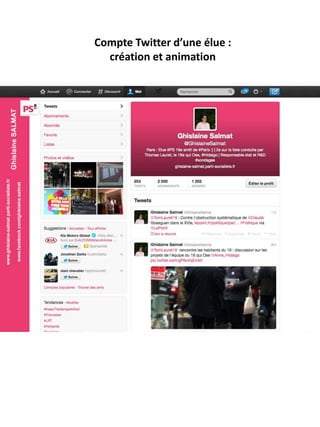 Compte Twitter d’une élue :
création et animation

 