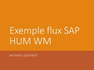 Exemple flux SAP
HUM WM
MICKAEL QUESNOT
 