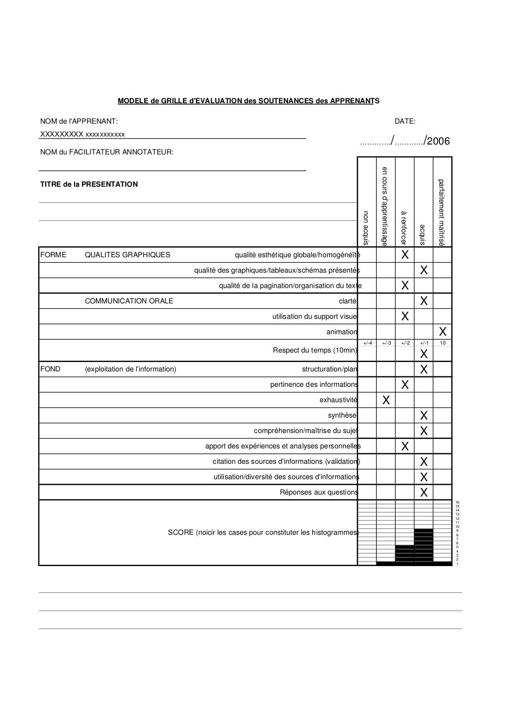 Exemple grille evaluation 2006