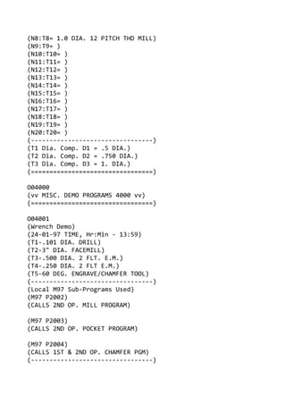 Exemple programe cnc freza -fanuc | PDF