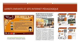 LIVRETS ENFANTS ET SITE INTERNET PÉDAGOGIQUE
www.apprendrelepayscathare.com
9 livrets enfants individuels réalisés
 