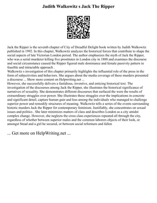 Judith R Walkowitz Exemple Spv Bts Acse | PDF
