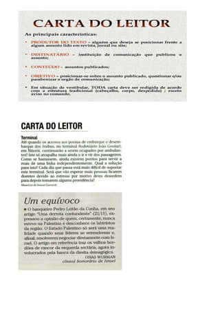 Exemplo de cartas ao leitor | DOCX