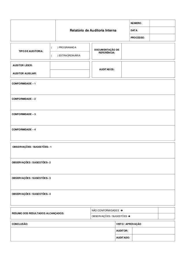 Modelo de relatorio de auditoria