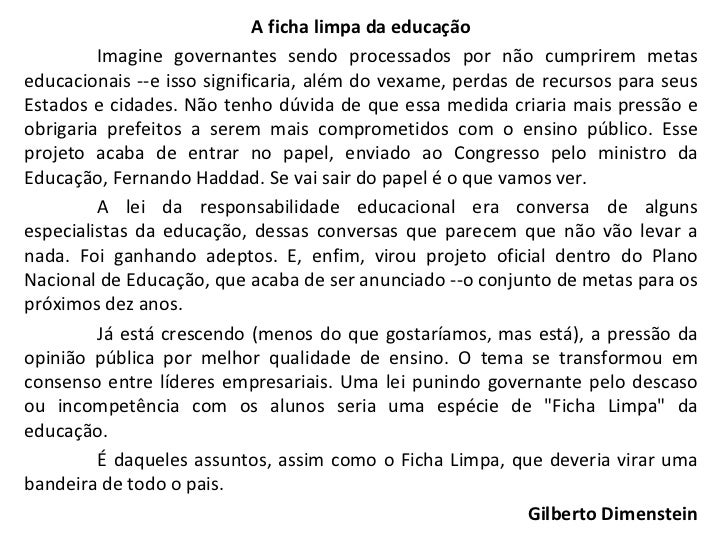 Artigo de opiniao exemplo
