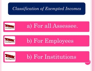 Exempted Incomes Image Exempted Incomes - Income Tax | PDF