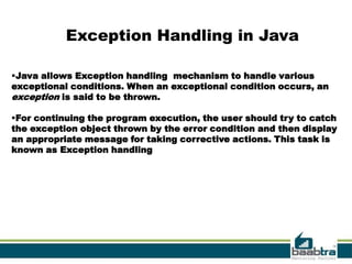 Exeption handling | PPT