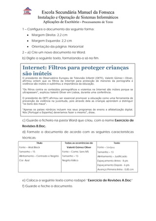 Exercício de Revisões