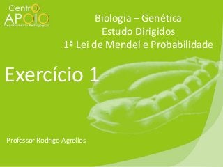 Biologia – Genética
Estudo Dirigidos
1ª Lei de Mendel e Probabilidade

Exercício 1
Professor Rodrigo Agrellos

 