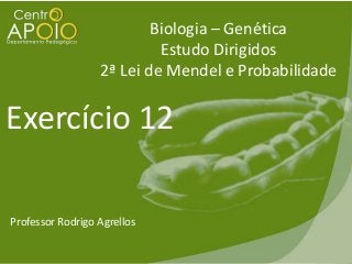 Biologia – Genética
Estudo Dirigidos
2ª Lei de Mendel e Probabilidade

Exercício 12
Professor Rodrigo Agrellos

 