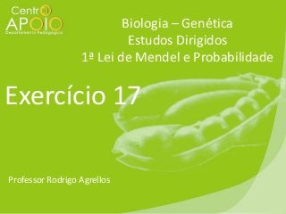 Biologia – Genética
Estudos Dirigidos
1ª Lei de Mendel e Probabilidade

Exercício 17
Professor Rodrigo Agrellos

 