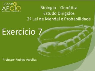 Biologia – Genética
Estudo Dirigidos
2ª Lei de Mendel e Probabilidade

Exercício 7
Professor Rodrigo Agrellos

 