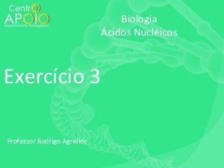 Biologia
Ácidos Nucléicos

Exercício 3
Professor Rodrigo Agrellos

 