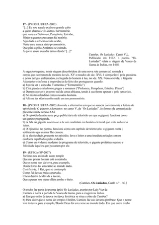  Exercício literatura   professor alexandre