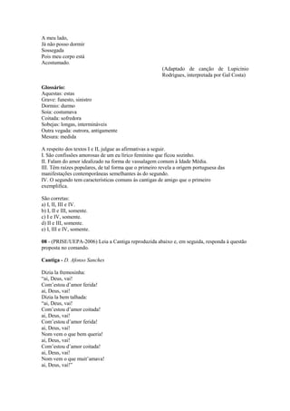  Exercício literatura   professor alexandre