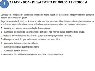2.ª FASE - 2007 – PROVA ESCRITA DE BIOLOGIA E GEOLOGIA4
 