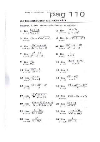 Exercícios de calculo 1   limites