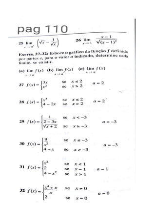 Exercícios de calculo 1   limites