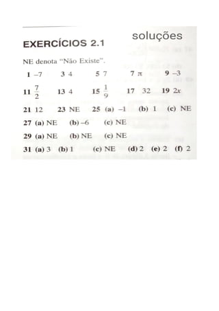 Exercícios de calculo 1   limites