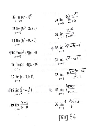 Exercícios de calculo 1   limites