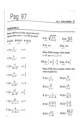 Exercícios de calculo 1   limites