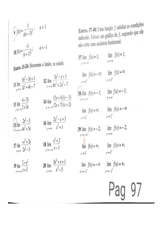 Exercícios de calculo 1   limites