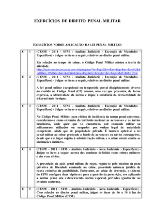 DPM-Exercícios de direito penal militar | DOCX