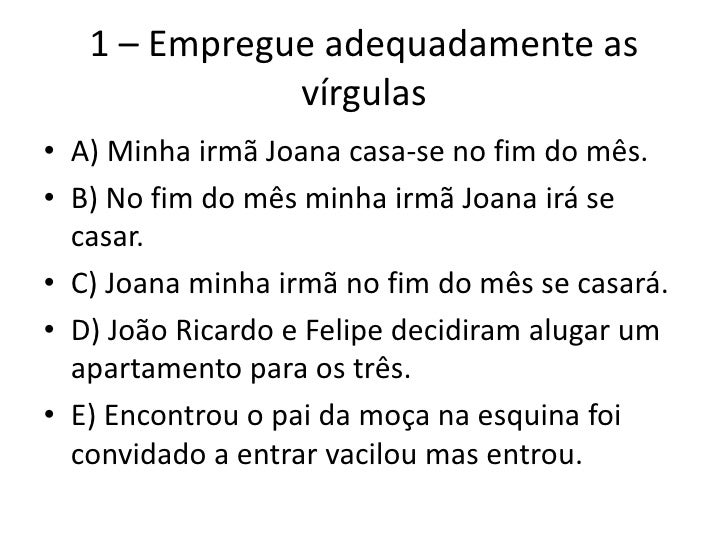 Revis o Uso Da V rgula Ora o Per odo
