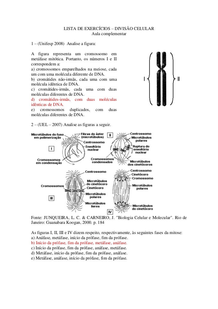 1s Exercicios Divisao Celular 70 Questoes Respondida