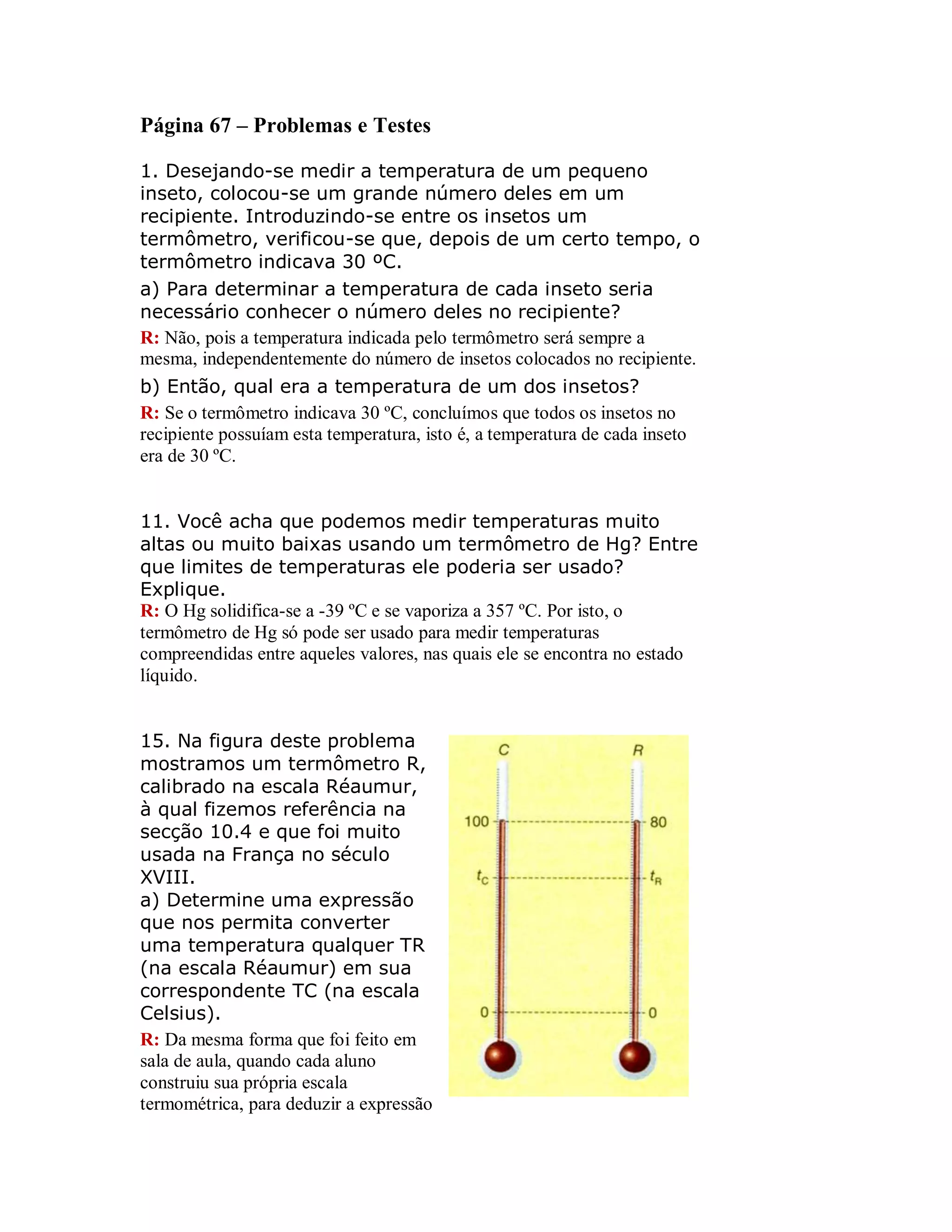 Exercícios Livro 2 Temperatura E Escalas Termométricas